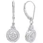 0.15 Carat (ctw) Round White Diamond Ladies Cluster Style Drop Earrings, Sterling Silver 0.15 Carat (ctw) Round White Diamond Ladies Cluster Style Drop Earrings, Sterling Silver