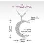 ELEGANZIA Crescent Moon Necklaces for Women Teens Girls Mom, Moon Pendant Sterling Silver Cubic Zirconia Minimalist Jewelry for Her