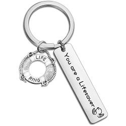 SIDIMELO Thank You Gifts Lifesaver Keychain You are A Lifesaver Keychain Appreciation Gift for Volunteer Life Guard Fashion Jewelry for Brother Father Boyfriend