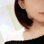 Arain Titanium Steel Stud earring Two Tone Round Black Disc Charm Dangle Drop Earrings Hypoallergenic Fashion Earrings for Women Girls