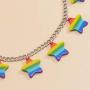 yfstyle LGBT Lesbian Pride Star Charm Necklace Gift for Women & Girl LGBTQ Rainbow Choker Necklace for Girlfriend Jewelry Gift for Valentine’s Day