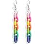 DAMLENG Funny Lightweight Resin Rainbow Chain Dangle Drop Earrings Fashion Unique Acrylic Cool Weird Transparent Color Earrings for Women Girls