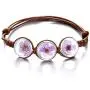 Rinhoo Handmade Dry Pressed Flower Cherry Blossom Gemstone Glass Cover Charms Adjustable Rope Strand Bangle Bracelet Women Girls Jewelry Rinhoo Handmade Dry Pressed Flower Cherry Blossom Gemstone Glass Cover Charms Adjustable Rope Strand Bangle Bracelet Women Girls Jewelry