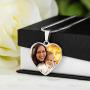 Atiara Gifts Personalized Photo Engraved Heart Gold Pendant, Shaped Custom Photo Necklace, Picture Charm Necklace, Photo Locket Jewelry Gift, Photo Frame with Engraving Message