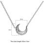 Dainty Crescent Moon Necklace S925 Sterling Silver Pendant Necklace Fine Jewelry Birthday Gift for Women