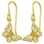 AUBE JEWELRY Hypoallergenic 14K Gold Plated 925 Sterling Silver Butterfly Dangle Earrings Adorned with Cubic Zirconia for Women AUBE JEWELRY Hypoallergenic 14K Gold Plated 925 Sterling Silver Butterfly Dangle Earrings Adorned with Cubic Zirconia for Women