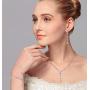 UDORA Crystals Necklace Earrings Bracelet Wedding Jewelry Set for Bride Bridesmaids