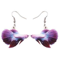 NEWEI Acrylic Floral Ocean Fish Earrings Big Dangle Drop Fashion Sea Animal Jewelry For Women Girl Gift Charm