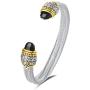 UNY Designer Inspired Jewelry Double Cable Wire Facet CZ Antique Bangle Elegant Beautiful