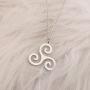 CENWA Stainless Steel Triple Spiral Necklace Emblem Amulet Talisman Charm