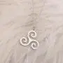CENWA Stainless Steel Triple Spiral Necklace Emblem Amulet Talisman Charm