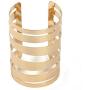 QTMY Alloy Metal Gold Hollow Hoop Open Cuff Wide Bracelet Bangle