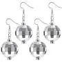 Tatuo 2 Pairs of Disco Ball Earrings 60s or 70s Silver Disco Ball Earrings for Women Tatuo 2 Pairs of Disco Ball Earrings 60s or 70s Silver Disco Ball Earrings for Women