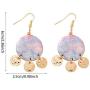 Gold Circle Round Disc Drop Earrings Small Cute Coin Dangle Hoop Earrings for Women Minimalist Jewelry for Girls