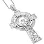 Honolulu Jewelry Company Sterling Silver Claddagh Celtic Cross Pendant with 18'' Box Chain