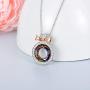 AOBOCO 925 Sterling Silver Sparkle Rhinestone Bowknot Necklace Crystal Bow-Knot Pendant, Austria Multicolor Crystals Jewelry Best Christmas Jewelry Gift for Mom Women Girls