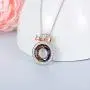 AOBOCO 925 Sterling Silver Sparkle Rhinestone Bowknot Necklace Crystal Bow-Knot Pendant, Austria Multicolor Crystals Jewelry Best Christmas Jewelry Gift for Mom Women Girls