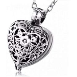 NEW Always in my Heart Locket Urn Necklace - Keepsake Jewelry for Cremation Ashes with chain