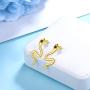 Mens Snake Ring 925 Sterling Silver/18K Gold/Black Gun 3 Colors Animal Snake Adjustable Ring Snake Earrings Necklace Boy Hip Hip Ring Jewelry Gift