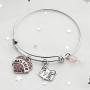 Gzrlyf Nail Tech Bracelet Pink Pave Heart Charm Nail Technician Gifts for Manicurist Coworkers
