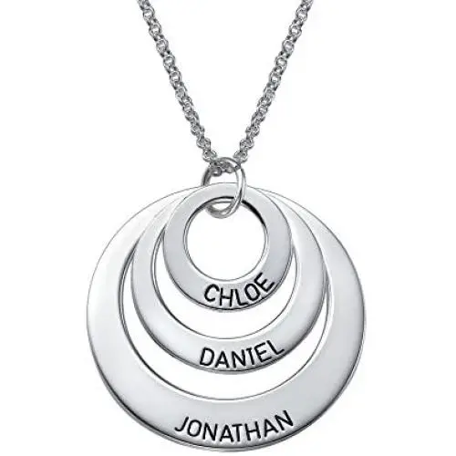 MyNameNecklace Personalized Engraved 3 Round Discs Circle Names Necklace - Mom Wife- Mother Day Jewelry Gift MyNameNecklace Personalized Engraved 3 Round Discs Circle Names Necklace - Mom Wife- Mother Day Jewelry Gift