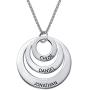 MyNameNecklace Personalized Engraved 3 Round Discs Circle Names Necklace - Mom Wife- Mother Day Jewelry Gift