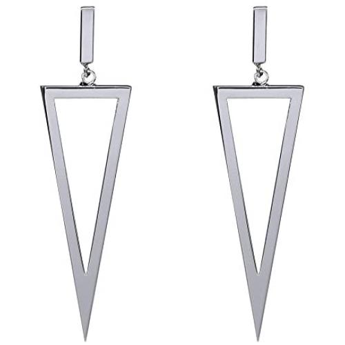 Womens Triangle Earrings Metal Hollow Geometric Triangle Dangle Drop Earrings Costume Jewelry