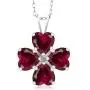 Gem Stone King 925 Sterling Silver Red Created Ruby Pendant Necklace For Women (3.84 Ct Heart Shape with 18 Inch Chain) Gem Stone King 925 Sterling Silver Red Created Ruby Pendant Necklace For Women (3.84 Ct Heart Shape with 18 Inch Chain)