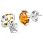 Amber Earrings Stud 925 Sterling Silver