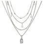 Cathercing Multilayer Lucky Star White Translucent Gemstone Choker Necklace for Women and Girls Vintage Fashion Simple Charm Unique Handmade Jewelry Accessories