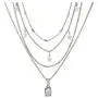 Cathercing Multilayer Lucky Star White Translucent Gemstone Choker Necklace for Women and Girls Vintage Fashion Simple Charm Unique Handmade Jewelry Accessories