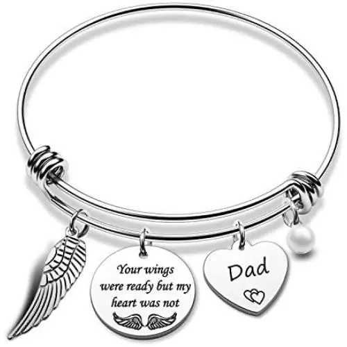 Memorial Bracelets Your Wings were Ready But My Heart was No in Memory of Loss of Mom Dad Grandma Grandpa Sympathy Gift Remembrance Jewelry Memorial Bracelets Your Wings were Ready But My Heart was No in Memory of Loss of Mom Dad Grandma Grandpa Sympathy Gift Remembrance Jewelry