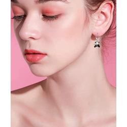 925 Sterling Silver Cute Animal Panda Cat Dangle Earrings Charm Jewelry Birthday Gift for Women Girls Teens