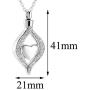 LuxglitterLin Teardrop Eye of My Heart Crystal Cremation Urn Necklace for Human Pet Ashes Holder Memorial Keepsake Pendant Jewelry