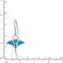 Sterling Silver Created Blue Opal Manta Ray Dangle Earrings Sterling Silver Created Blue Opal Manta Ray Dangle Earrings