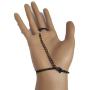 TFJ Women Wrist Bracelet Black Metal Hand Chain Fashion Jewelry Big Cross Charm Slave Ring