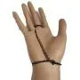 TFJ Women Wrist Bracelet Black Metal Hand Chain Fashion Jewelry Big Cross Charm Slave Ring