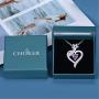Love Heart Necklace for Women 925 Sterling Silver Birthstone Necklace Gifts for Women Girls Wife Mom Girlfriend