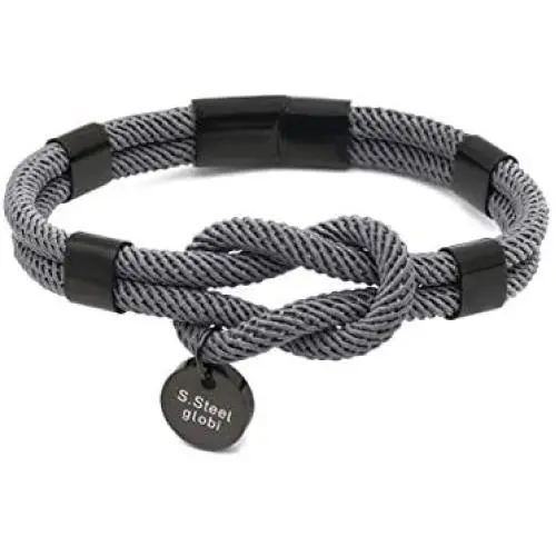 globi Paracord Braided Rope Bracelet for Men Women | Lightweight Nautical Unisex Cuff Bracelet with Stainless Steel Magnetic Clasp globi Paracord Braided Rope Bracelet for Men Women | Lightweight Nautical Unisex Cuff Bracelet with Stainless Steel Magnetic Clasp