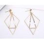 Chargances Geometric Triangle Earring Metal Simple Drop Dangle Earrings Gold Bohemian Dangling Costume Earring For Women Girls Prom Birthday Party Gift Fashion Jewelry (gold)