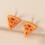 3 Pairs Pizza Hamburger Popcorn Dangle Earrings Set Polymer Clay Handmade Simulation Food Drop Earrings Cute Unique Resin Novelty Food Earrings Set for Women Girls Jewelry