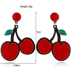 Gmillions Fashion Acrylic Fruits Drop Earrings Lovely Strawberry Lemon Long Dangle Earrings For Women Statement Jewelry