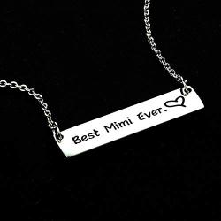 Kivosliviz Birthday Gift for Mimi Best Mimi Ever Necklace Jewelry for Grandma