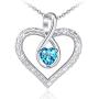 Allurelady Infinity Heart Necklace for Women, Infinity Necklace Forever Love Heart Pendant Necklace 925 Sterling Silver Necklaces for Mother Girlfriend Wife with Jewelry Gift Box