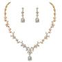 WeimanJewelry Women Cubic Zirconia Marquise Teardrop Bridal Necklace and Dangling Earring Jewelry Set for Wedding
