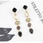 YL Long Acrylic Drop Dangle Earrings for Women Bohemian Mottled Resin Statement Earrings