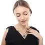 AILUOR Fashion Waterdrop Crystal Jewelry Set, Retro Vintage Celtic Knot Waterdrop Green Gemstone Water Drop Pendant Necklace Stud Earrings Jewelry Set for Women Mother Bridal Wedding