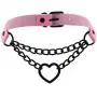 FM FM42 PU Simulated Leather Black-Tone/Silver-Tone Gothic Punk Heart Ring Cuban Curb Link Chain Adjustable Neckband Collar Choker (16 Colors) FM FM42 PU Simulated Leather Black-Tone/Silver-Tone Gothic Punk Heart Ring Cuban Curb Link Chain Adjustable Neckband Collar Choker (16 Colors)