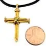 FORGIVEN JEWELRY Antique Nail Cross Necklace in Gold FORGIVEN JEWELRY Antique Nail Cross Necklace in Gold