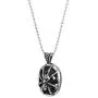 COOLSTEELANDBEYOND Mens Womens Steel Vintage Spider Skull Oval Pendant Necklace, Silver Black, 30 inches Ball Chain COOLSTEELANDBEYOND Mens Womens Steel Vintage Spider Skull Oval Pendant Necklace, Silver Black, 30 inches Ball Chain